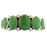 Estate: Sterling Silver Green Turquoise Cuff Bracelet